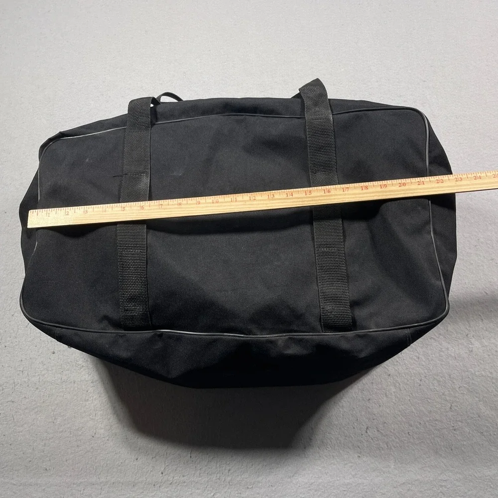 Harley Davidson Black Canvas Duffel Bag Travel Luggage Logo Patch 22 Inch